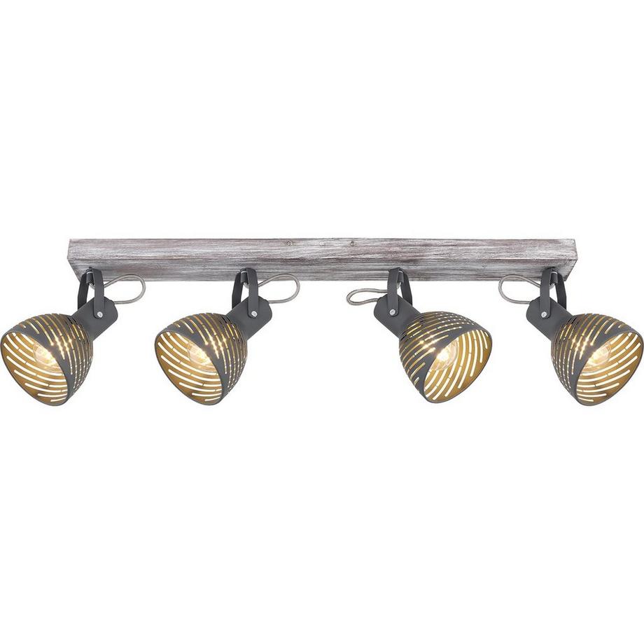 mutoni Spot Mori bois antique blanchi 4xE27  