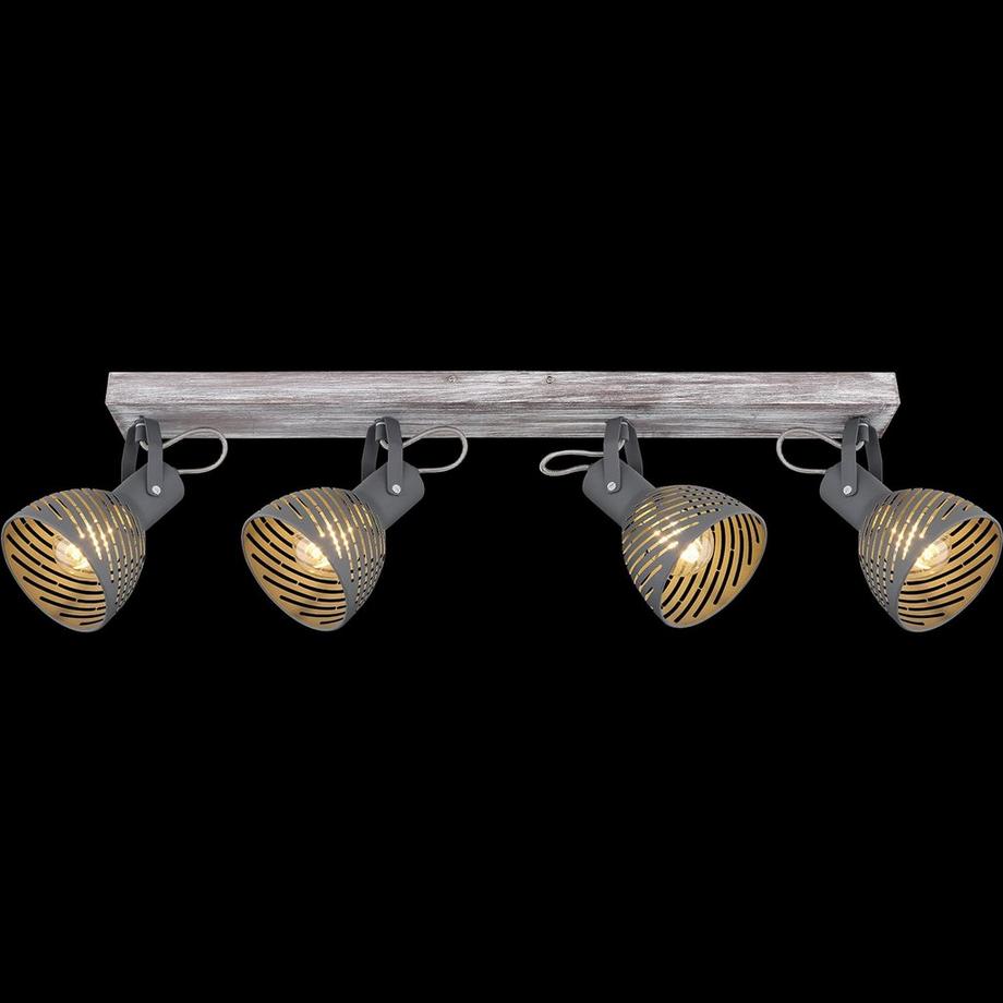 mutoni Spot Mori bois antique blanchi 4xE27  