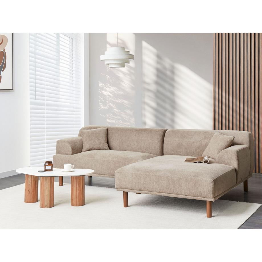 Beliani Linksseitiges Ecksofa aus Stoff Modern HOLT  