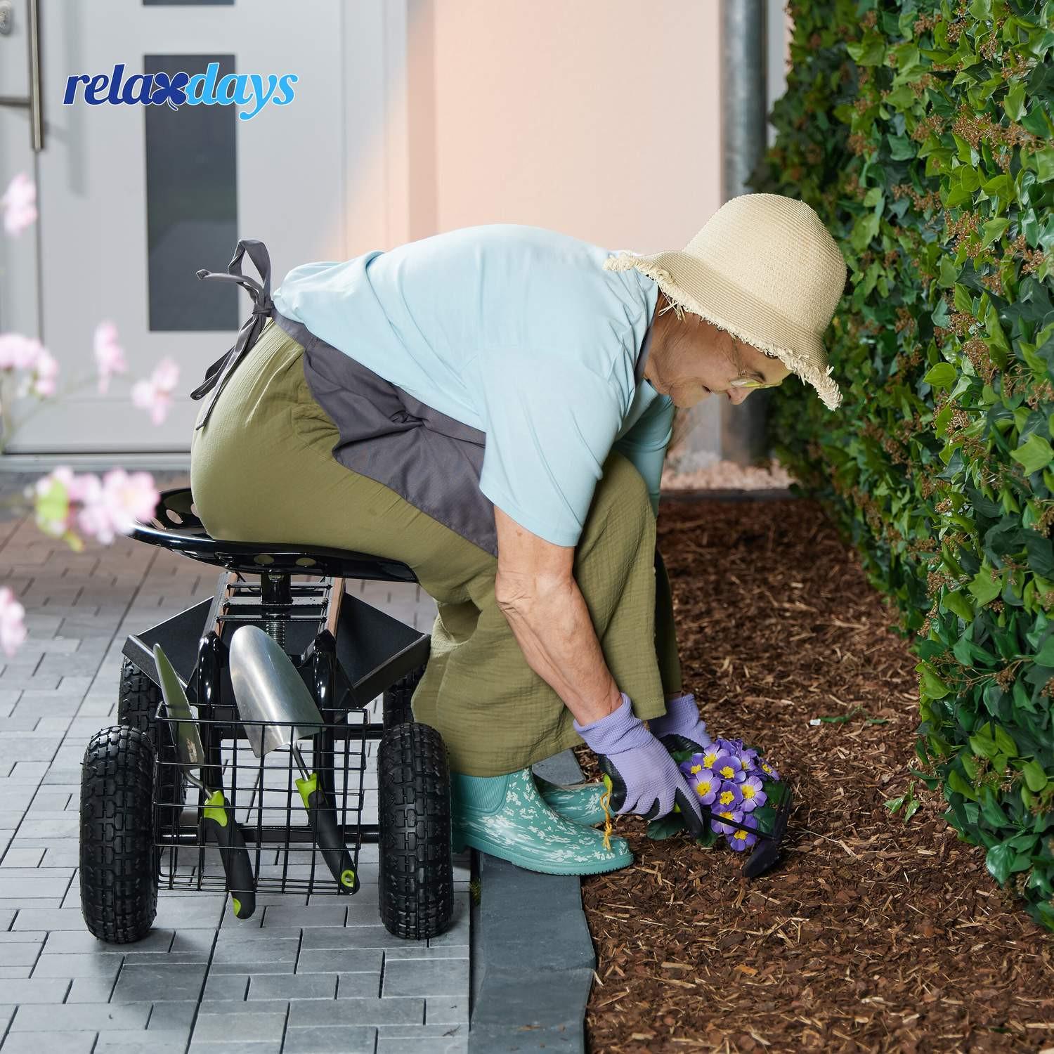 Northix Mobiler Gartensitz mit Stauraum  