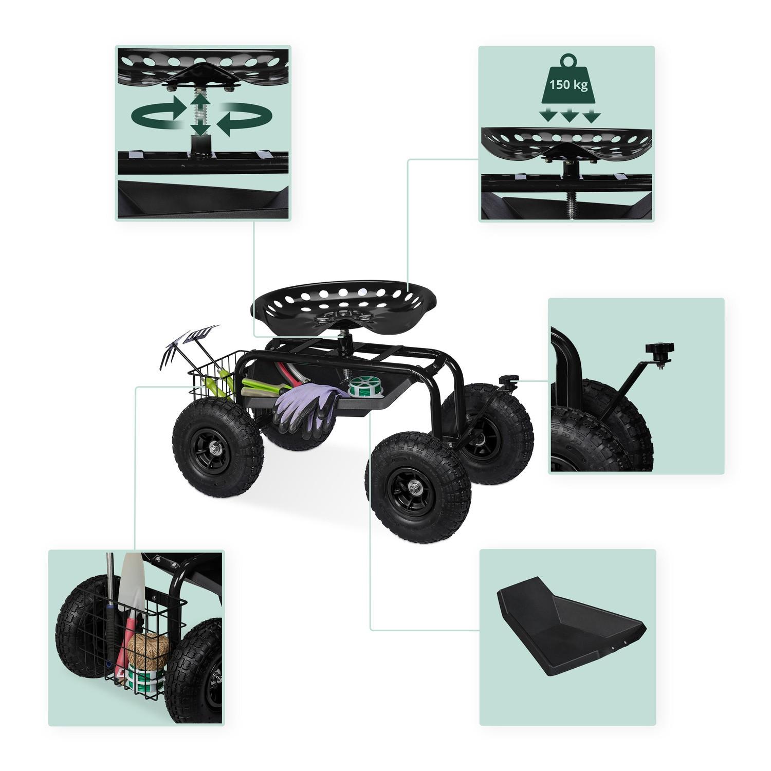 Northix Mobiler Gartensitz mit Stauraum  