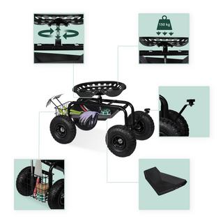 Northix Mobiler Gartensitz mit Stauraum  