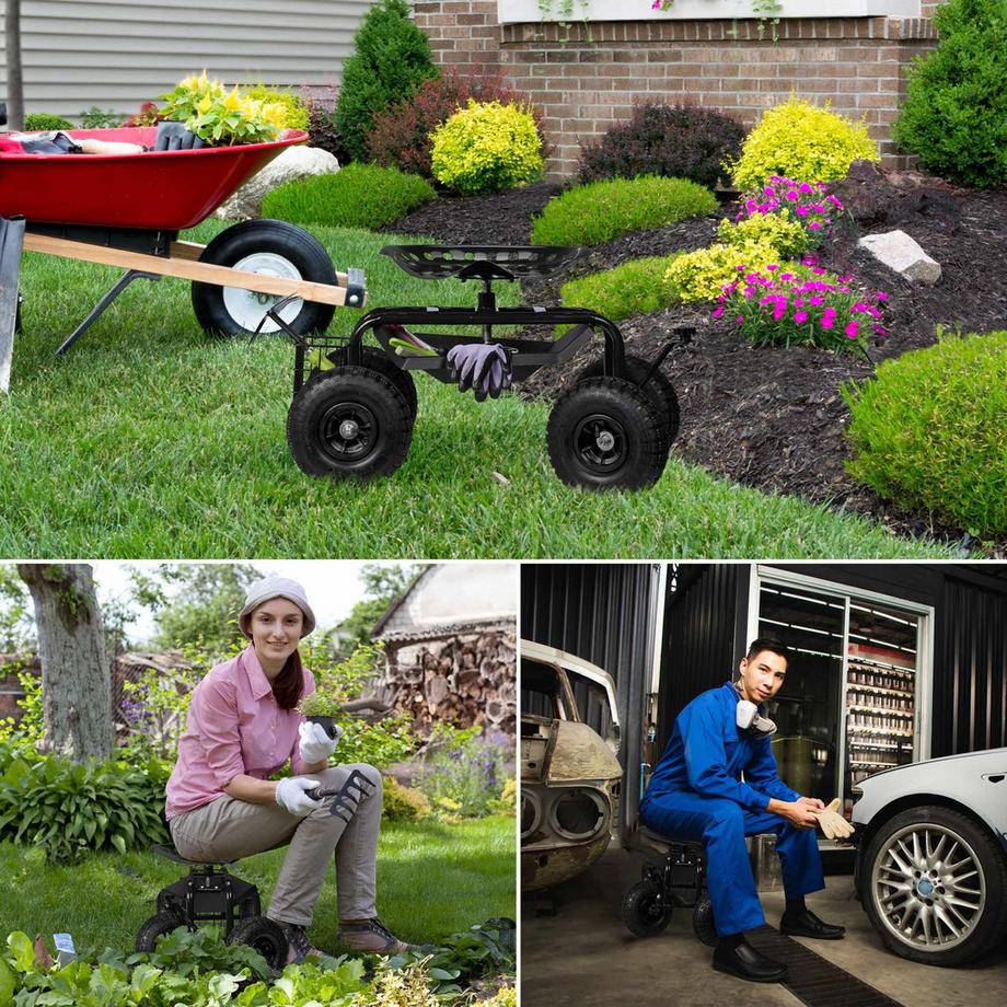 Northix Mobiler Gartensitz mit Stauraum  