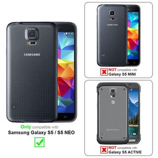 Cadorabo  Hülle für Samsung Galaxy S5 / S5 NEO Magnetverschluss, 2 Sichtfenstern 