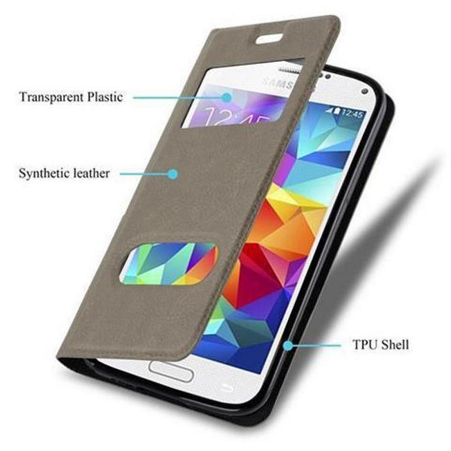 Cadorabo  Housse compatible avec Samsung Galaxy S5 / S5 NEO - Coque de protection avec fermeture magnétique, fonction de support et 2 fenêtres de visualisation 
