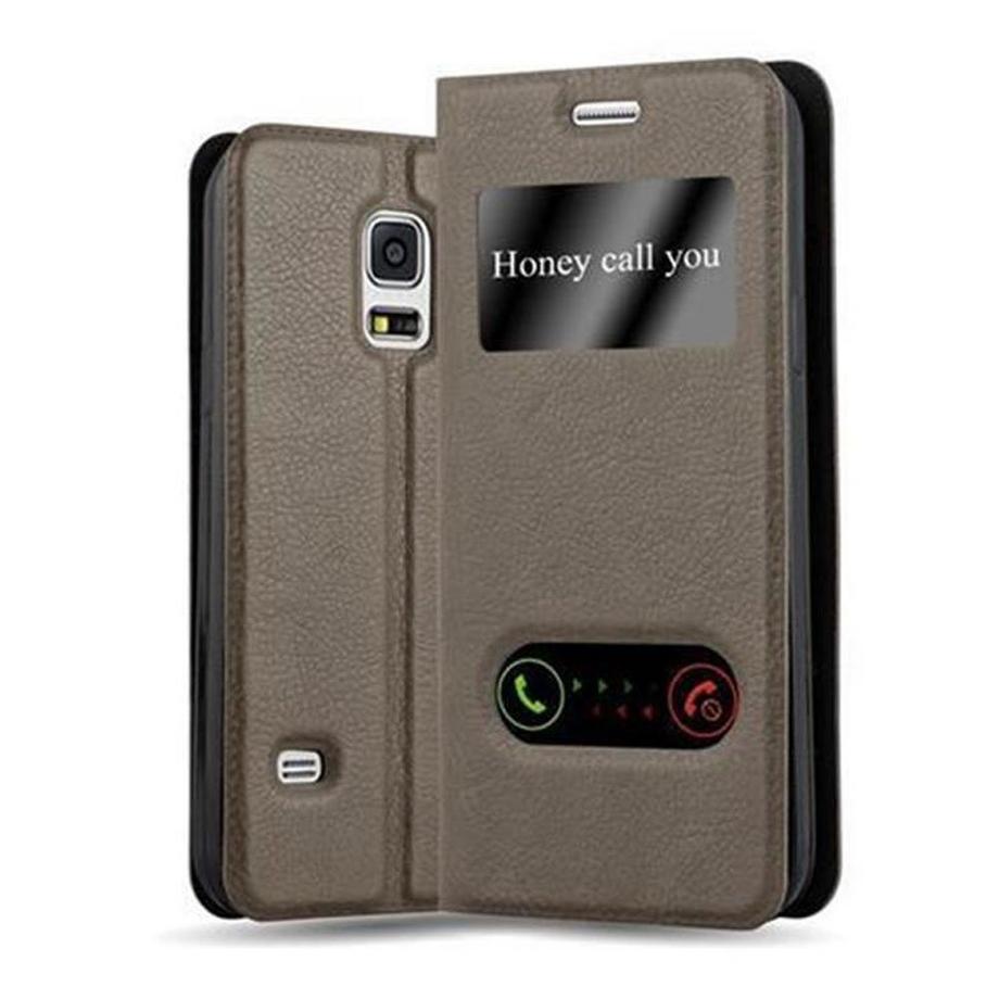 Cadorabo  Housse compatible avec Samsung Galaxy S5 / S5 NEO - Coque de protection avec fermeture magnétique, fonction de support et 2 fenêtres de visualisation 