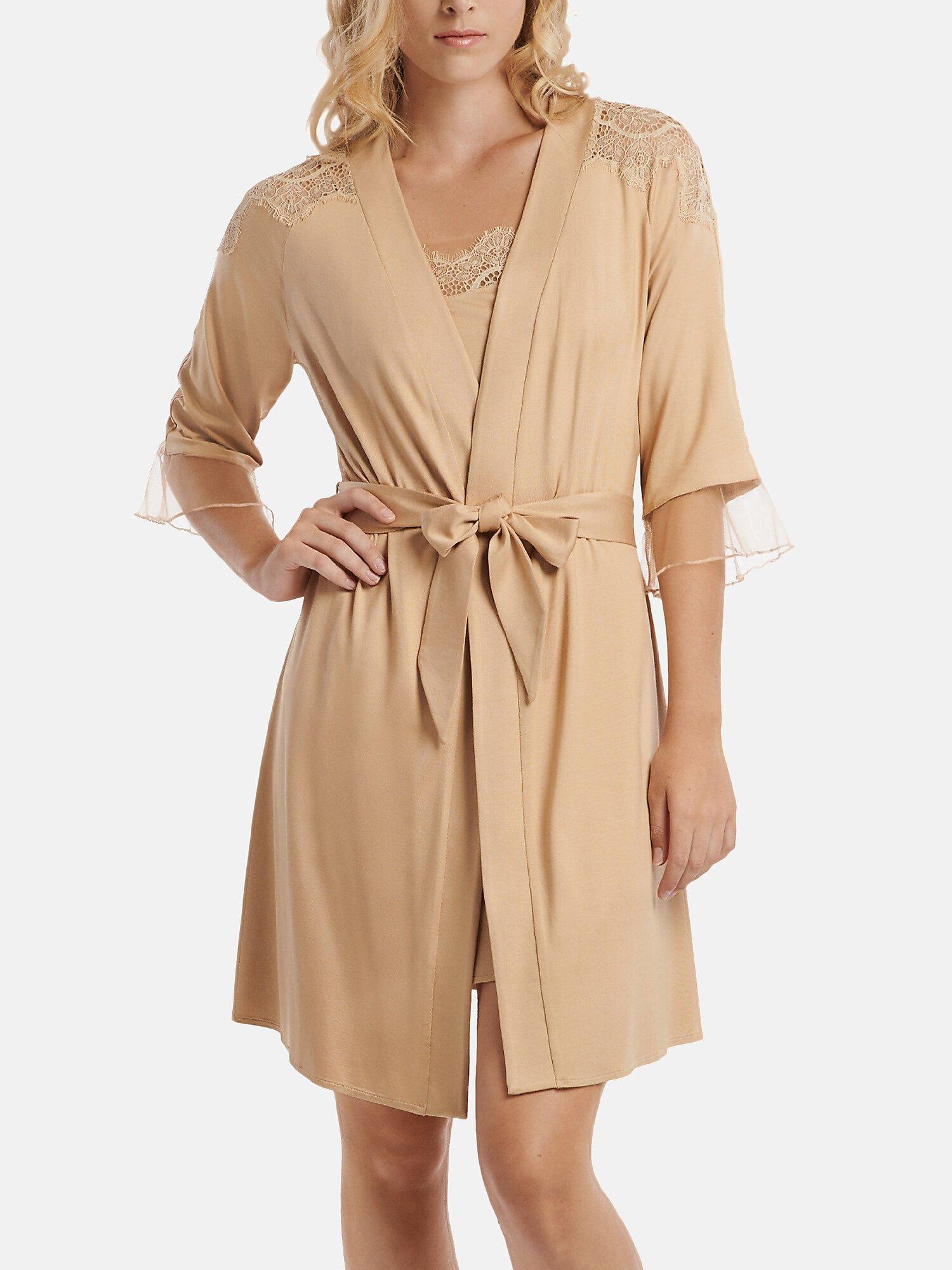 Image of Negligé Mit Dreiviertel-ärmeln Diva Damen Beige M