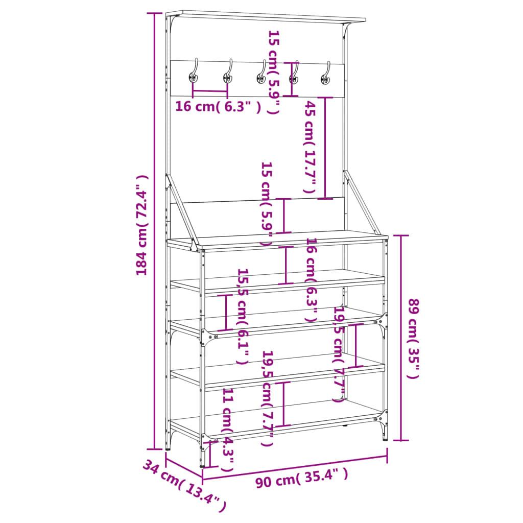 VidaXL appendiabiti Legno multistrato  