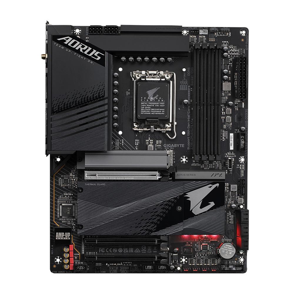 Gigabyte  Z790 AORUS ELITE AX Scheda madre - Supporta CPU Intel Core di 14a generazione, 16*+2+1 fasi VRM digitali, fino a 7600MHz DDR5 (OC), 4xPCIe 4.0 M.2, Wi-Fi 6E, LAN 2.5GbE, USB 3.2 Gen 2x2 