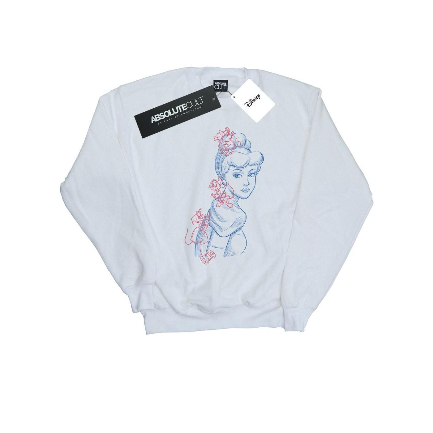 Image of Cinderella Mouse Sketch Sweatshirt Mädchen Weiss 152-158