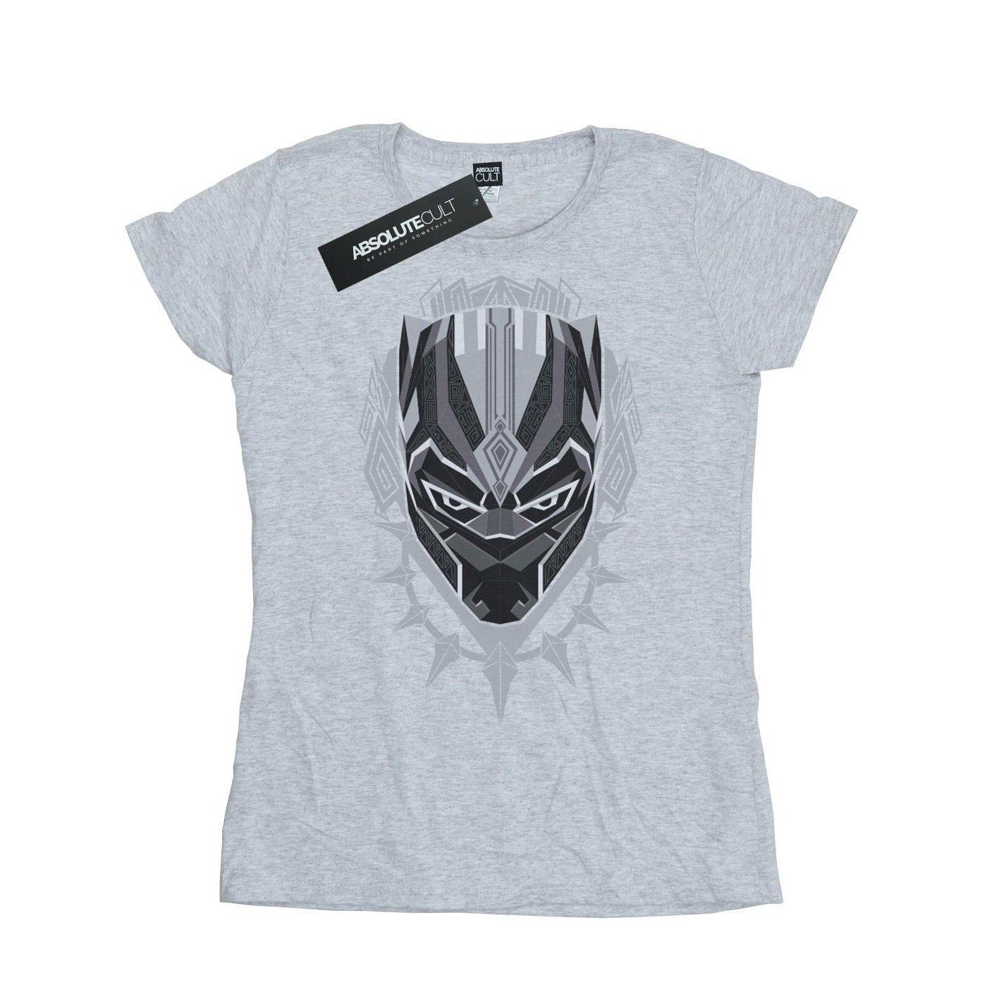 Image of Black Panther Head Tshirt Damen Grau L