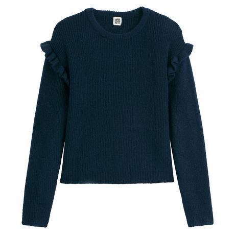 La Redoute Collections  Feinstrick-Pullover mit Rundhals und Volants 