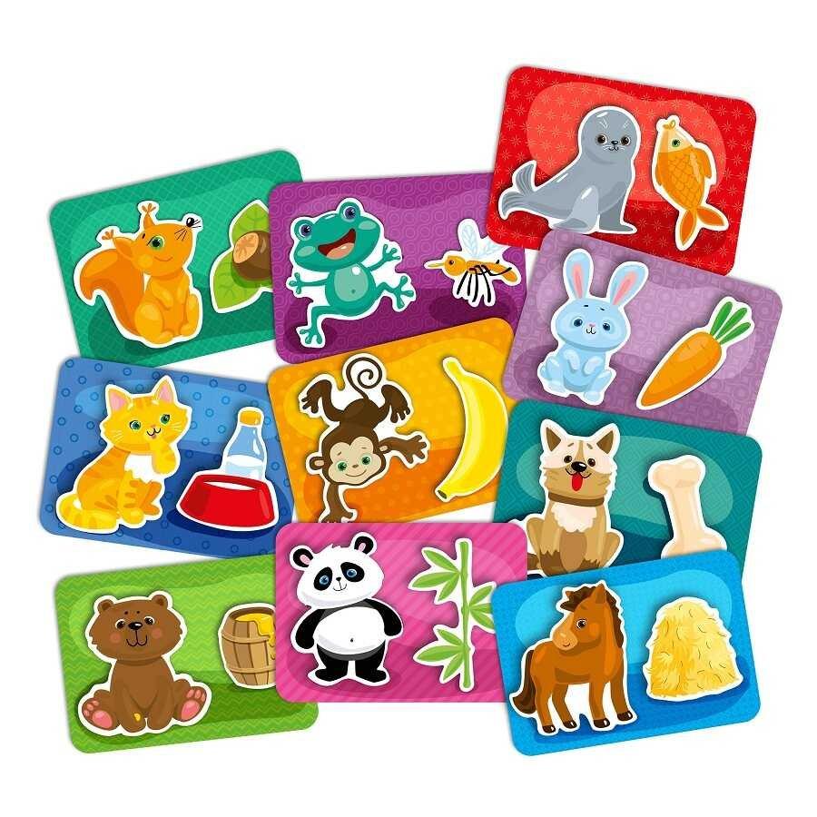 Image of Lernspiel, Lernkarten für Kleinkinder 1-3, Plastikkarten mit Klettverschluss - Wer isst was? Multicolor