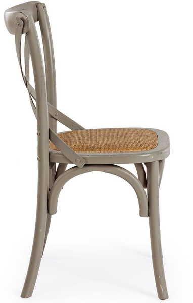 mutoni Chaise en bois Cross gris foncé  