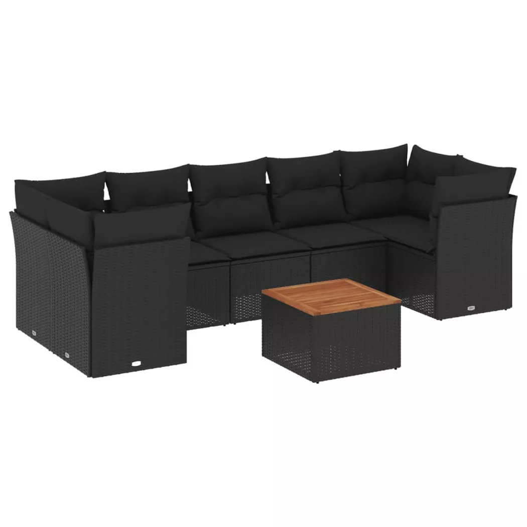 VidaXL - Garten sofagarnitur poly-rattan, One Size, Schwarz