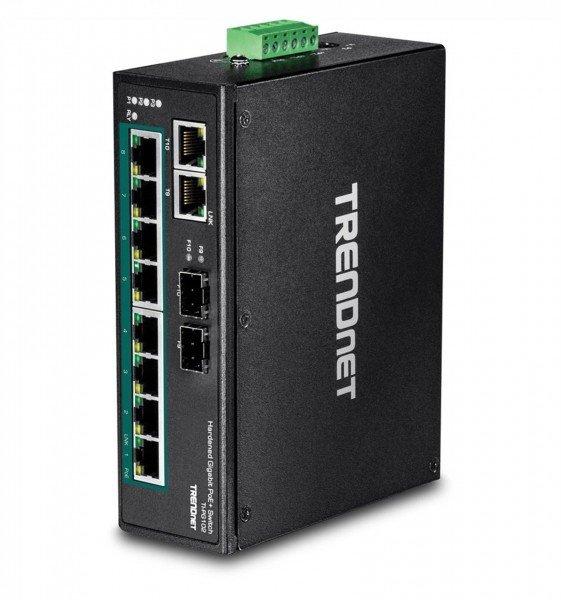 TRENDNET  TI-PG102 10Port DIN-Rail Switch Industrial Gigabit PoE+ 