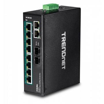 TI-PG102 10Port DIN-Rail Switch Industrial Gigabit PoE+