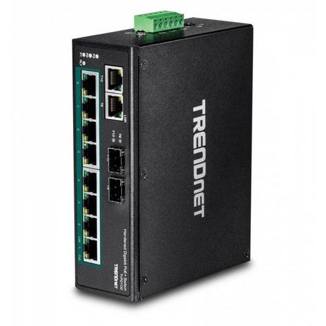 TRENDNET  TI-PG102 10Port DIN-Rail Switch Industrial Gigabit PoE+ 