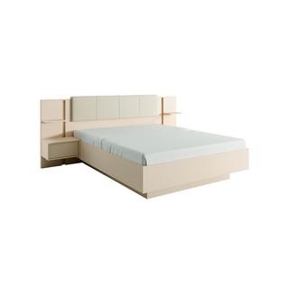 Vente-unique Letto con contenitore con comodini + Materasso - con LED - 160 x 200 cm - Beige - ELYNIA  