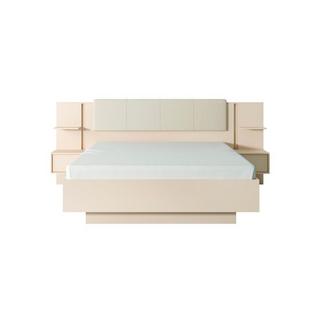 Vente-unique Letto con contenitore con comodini + Materasso - con LED - 160 x 200 cm - Beige - ELYNIA  