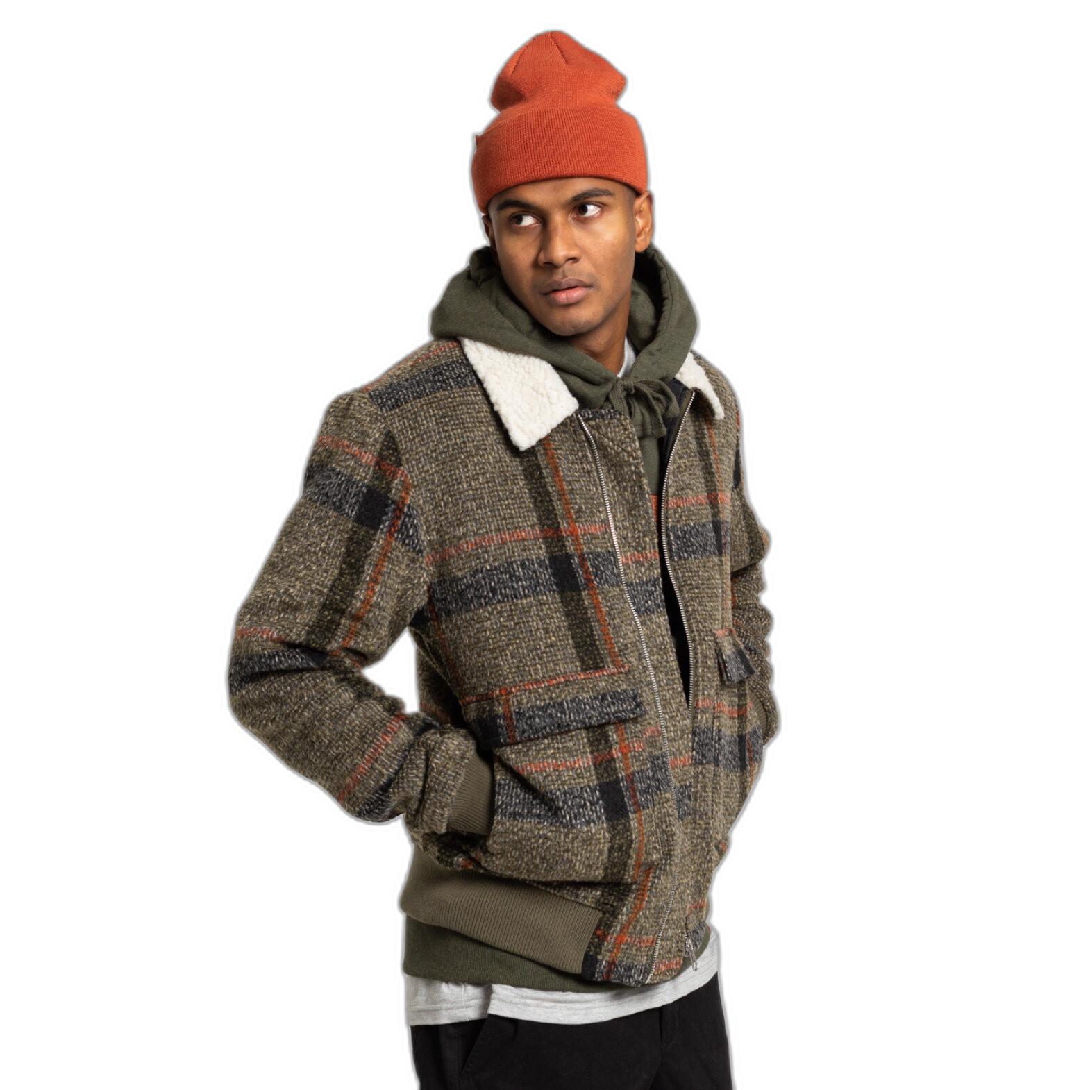 Revolution Giacca Bomber trapuntata a quadri con dettagli a coste  