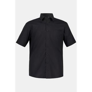 JP1880  Camicia da ufficio dalla vestibilità comoda in tessuto non-stiro con colletto ad apertura inglese e mezze maniche nero 