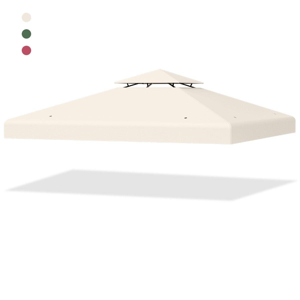 Northix Ersatz-Oberabdeckung 300 x 300 cm Terrassenüberdachung für Doppelstöckigen Pavillon Beige  