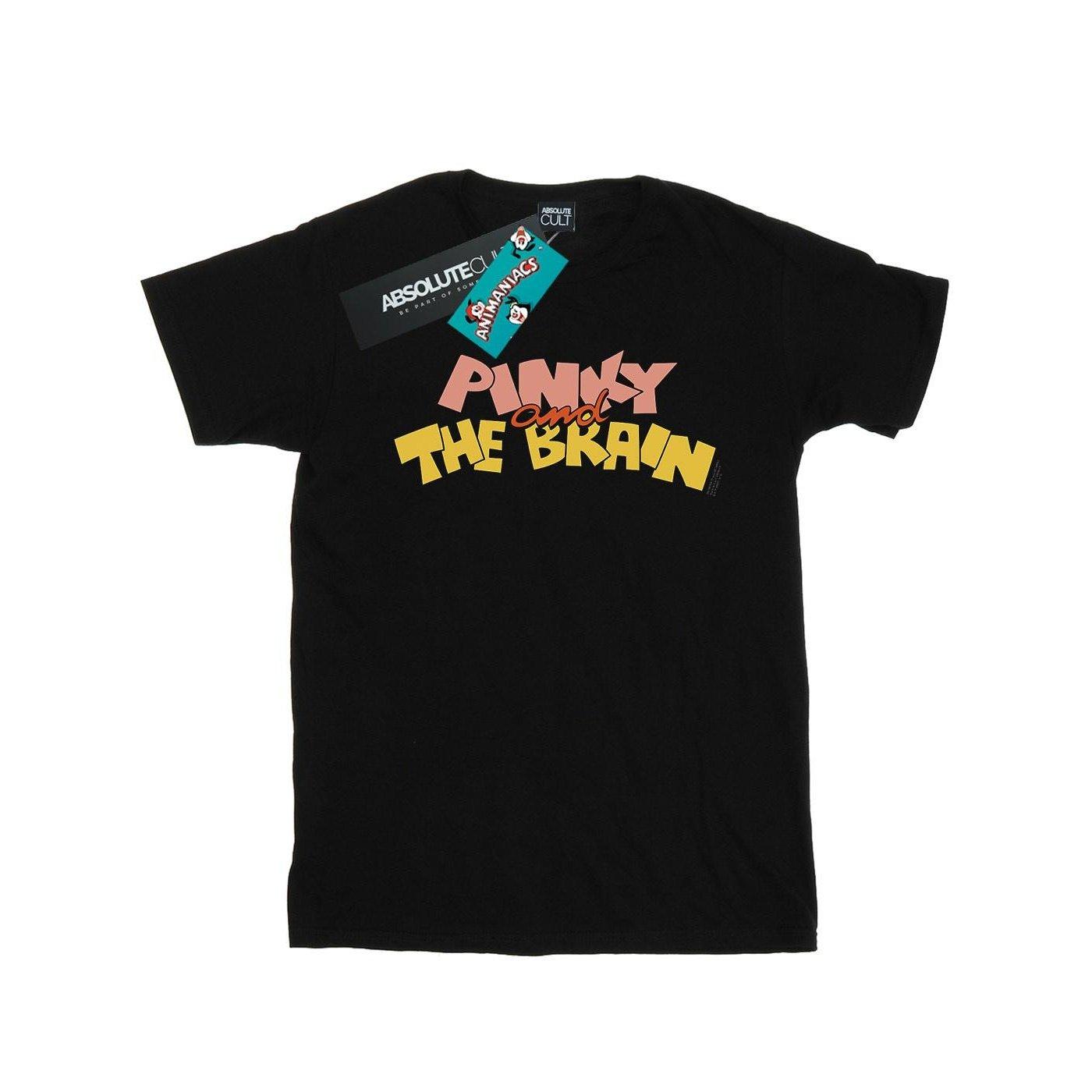 Image of Pinky And The Brain Logo Tshirt Herren Schwarz 3XL