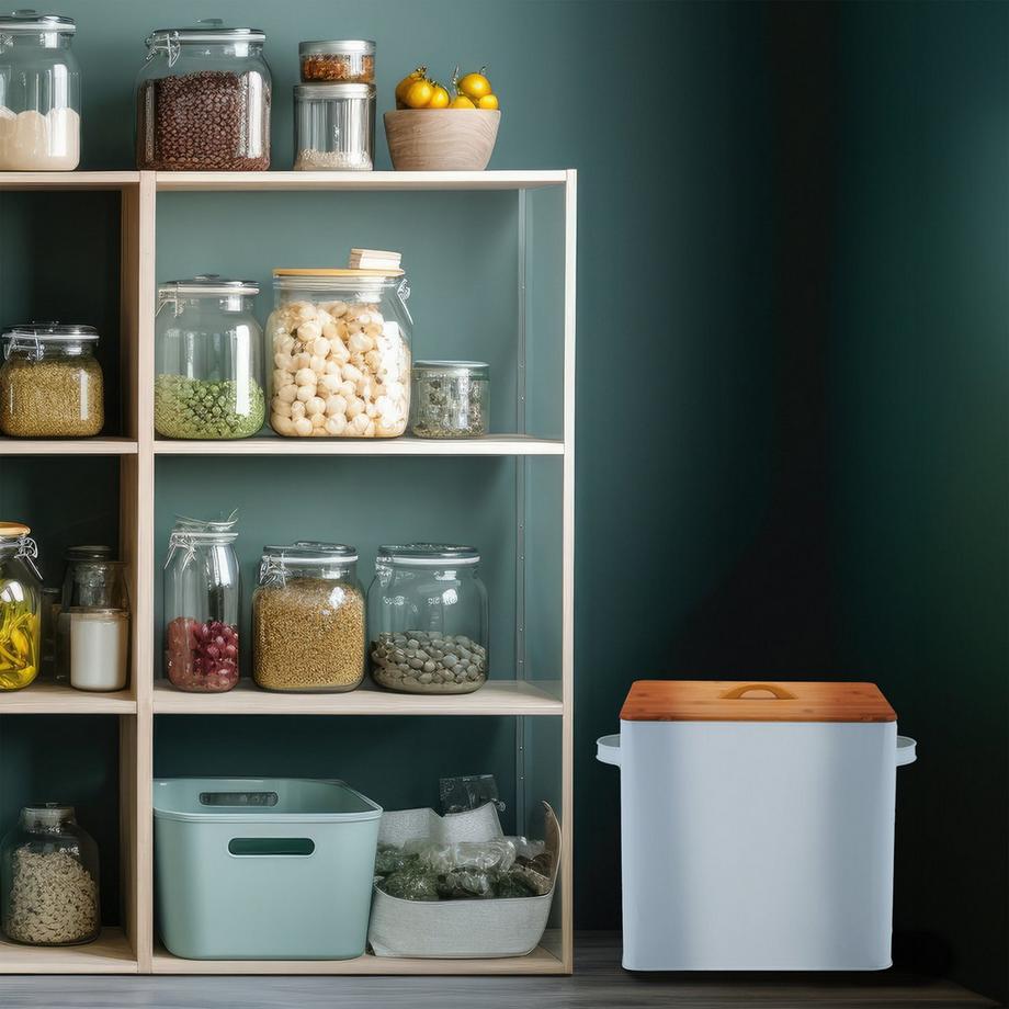 B2X  Boîte d'alimentation avec couvercle en bambou, lot de 2 