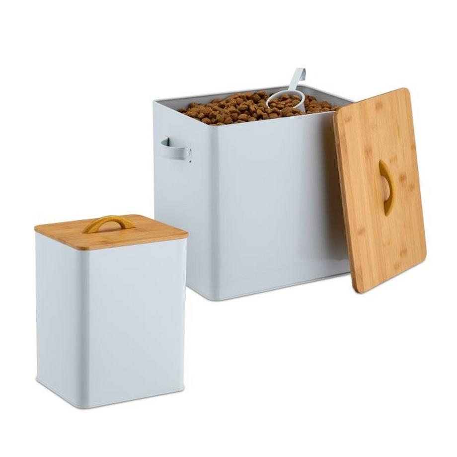 B2X  Boîte d'alimentation avec couvercle en bambou, lot de 2 
