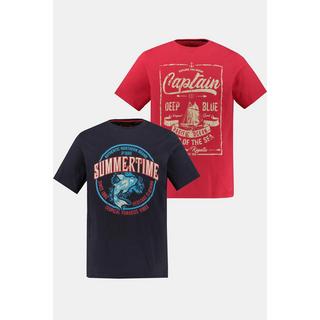 JP1880  T-shirt "Captain" e "Summertime" in confezione doppia con mezze maniche 