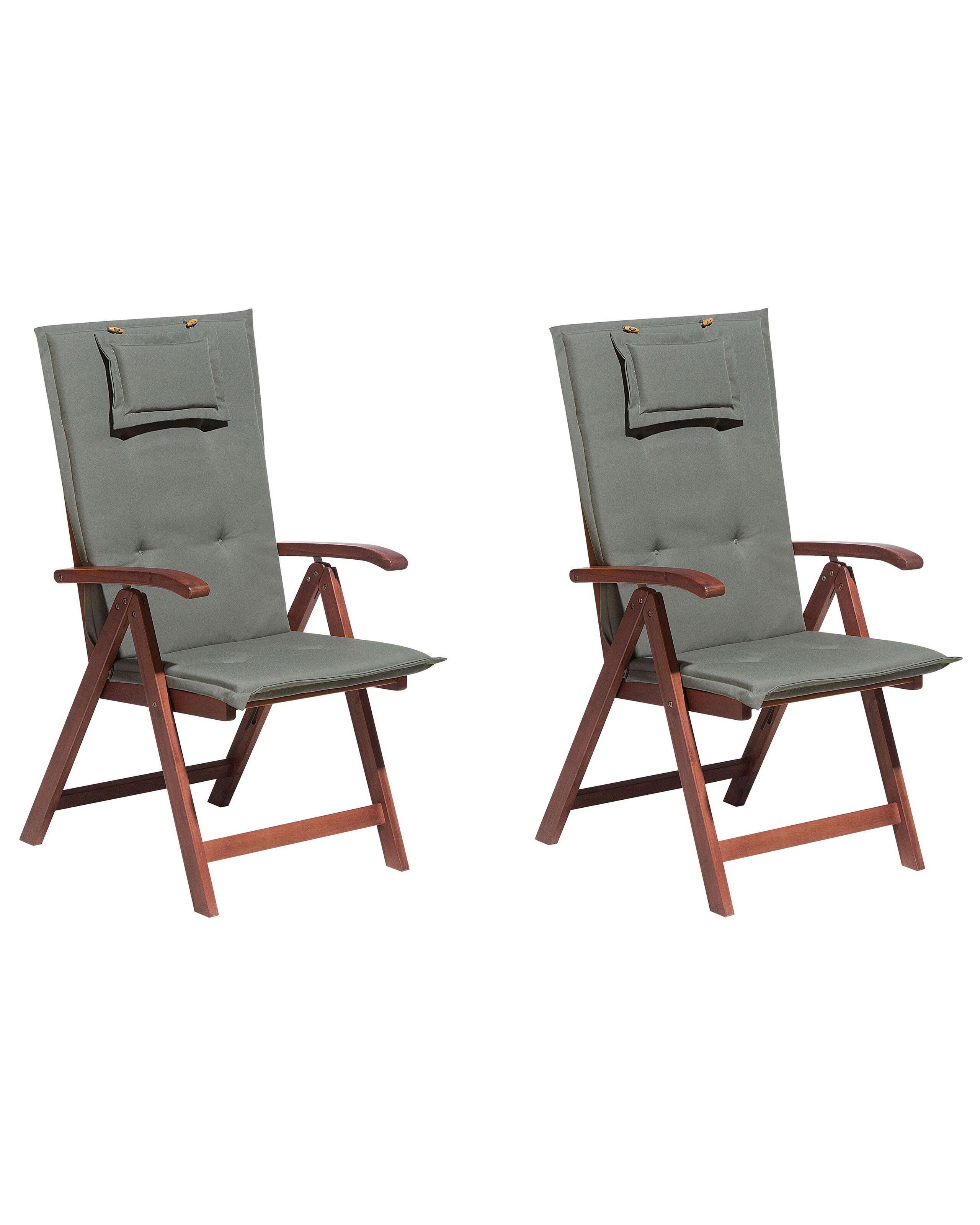 Beliani Lot de 2 chaises en Acacia Traditionnel TOSCANA  