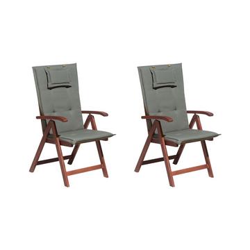 Lot de 2 chaises en Acacia Traditionnel TOSCANA