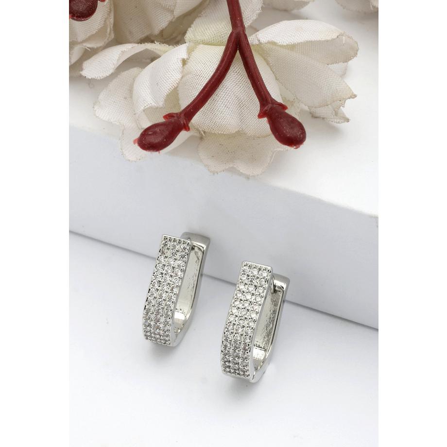 AVANT-GARDE PARIS  Boucles d'oreilles cercles rectangle rayonnants 