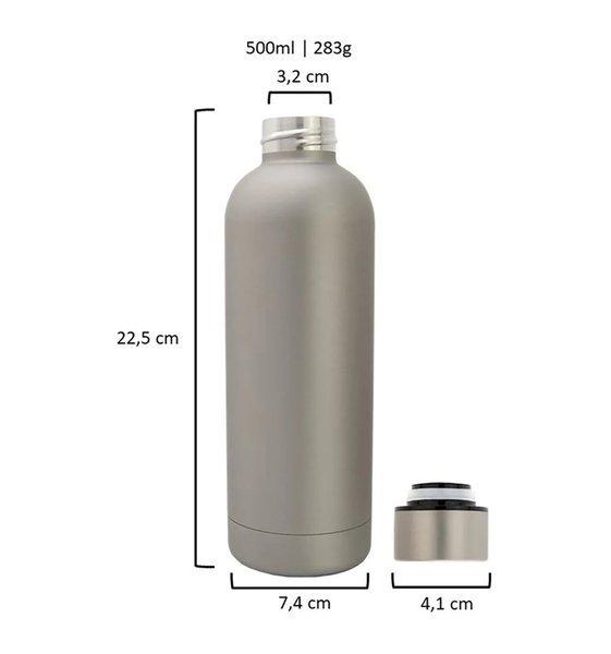 T&N  Edelstahl Trinkflasche (Silver Matt, 0.5 l) 