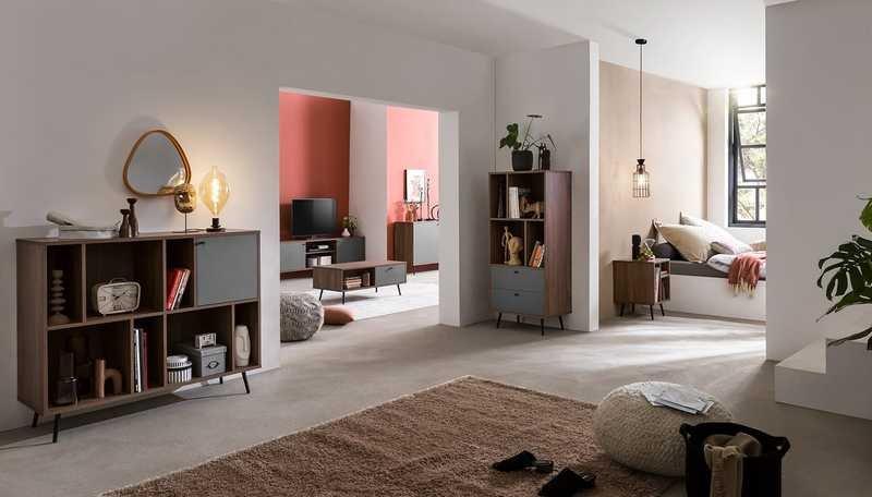 mutoni Libreria noce 118x40x76 grigio  