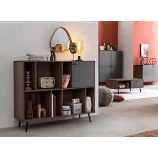 mutoni Libreria noce 118x40x76 grigio  