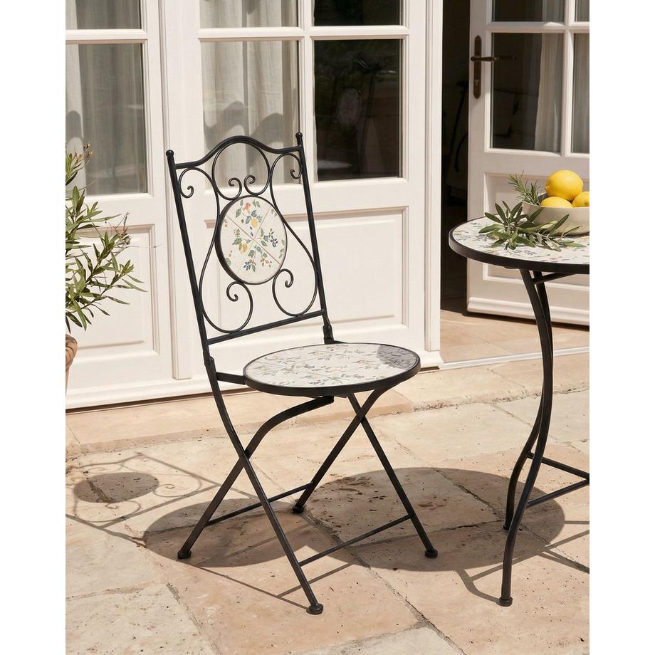 Beliani Gartenstuhl 2er Set aus Eisen Rustikal COLLIO  