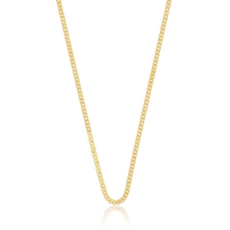 MUAU Schmuck  Collier gourmette or jaune 375, 2.1mm, 60cm 