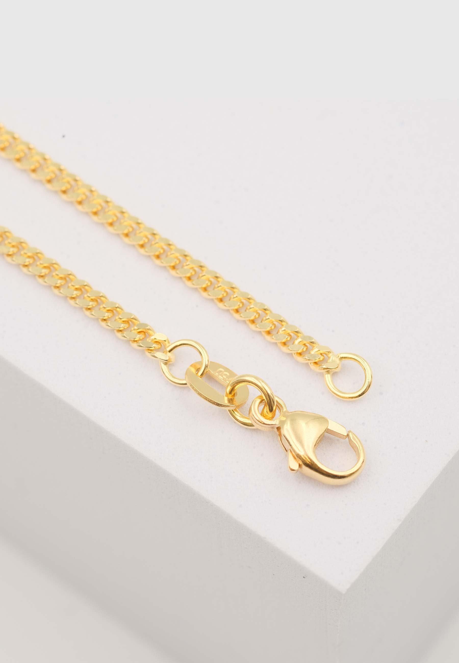 MUAU Schmuck  Collier gourmette or jaune 375, 2.1mm, 60cm 