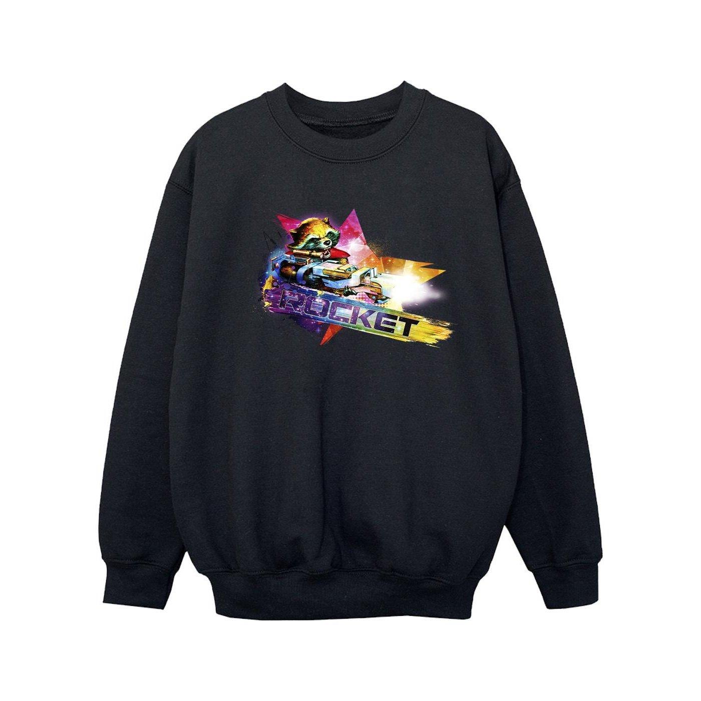 Image of Guardians Of The Galaxy Abstract Rocket Raccoon Sweatshirt Unisex Schwarz 152-158