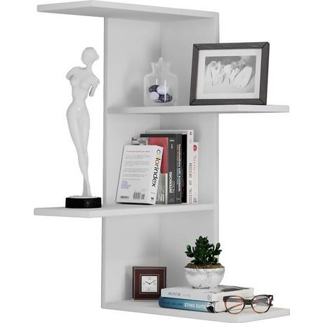 VCM Holzregal hängend | platzsparendes Regal | Maße:  H. 77 x B. 45 x T. 45 cm | Elegantes Regal hängend | Aufbewahrungsregal | Bücherregal | Wandboard -  