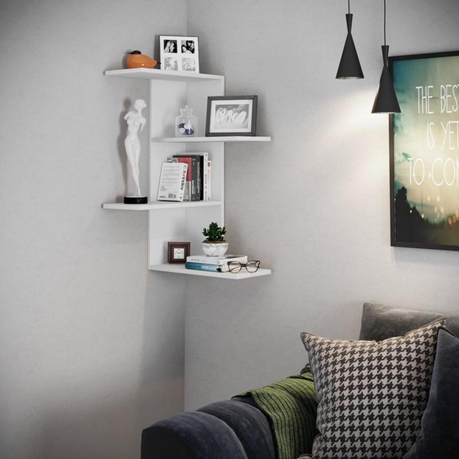 VCM Holzregal hängend | platzsparendes Regal | Maße:  H. 77 x B. 45 x T. 45 cm | Elegantes Regal hängend | Aufbewahrungsregal | Bücherregal | Wandboard -  