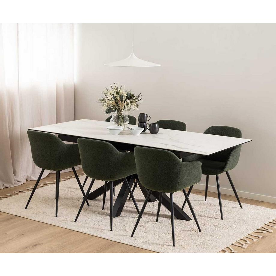 mutoni Esstisch Triple-X Keramik weiss 168-210x90  