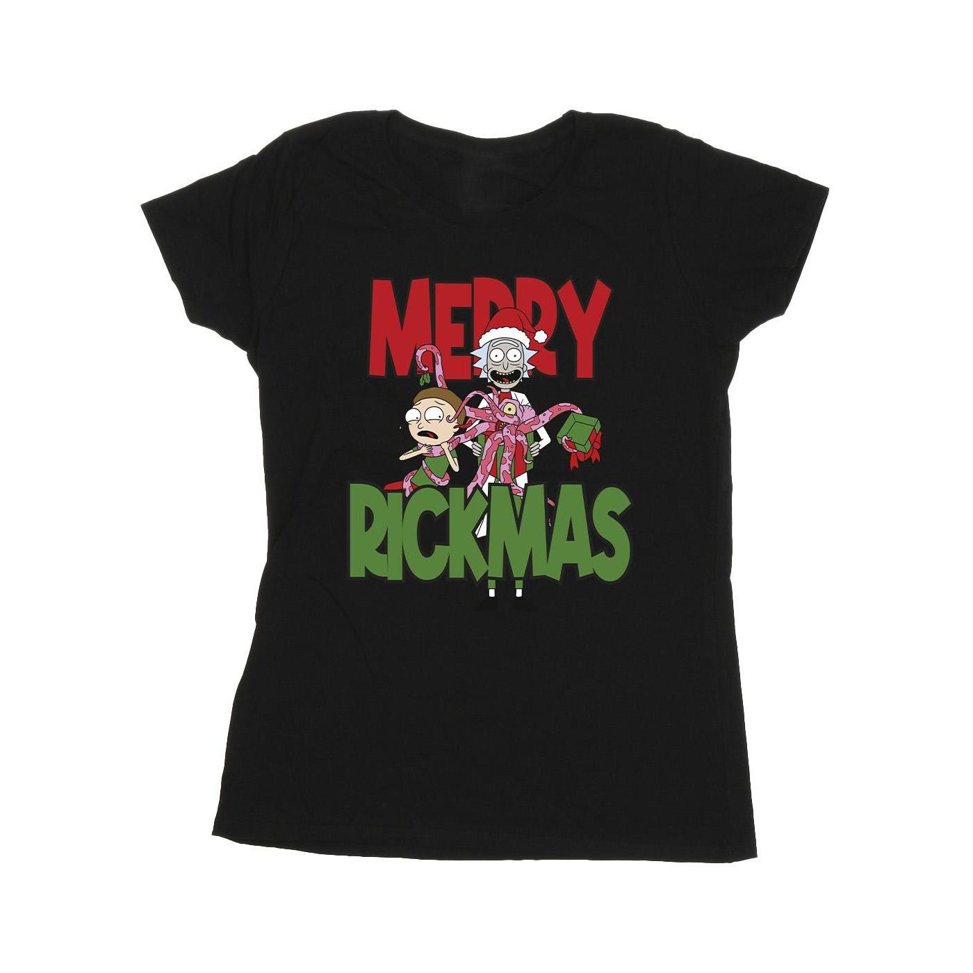 Image of Merry Rickmas Tshirt Damen Schwarz S