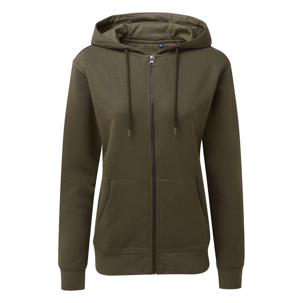 Image of Zipthrough Organic Hoodie Damen Olivegrün 38