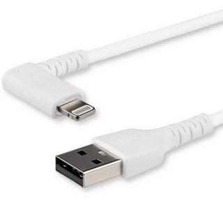 STARTECH.COM  Cavo da USB-A a Lightening da 1m durevole - bianco ad angolo retto a 90° in fribra aramidica - Robusto e resistente cavo di alimentazione/sincronizzazione da USB tipo A a Lightening con certificazione Apple MFi per iPad/iPhone 12 