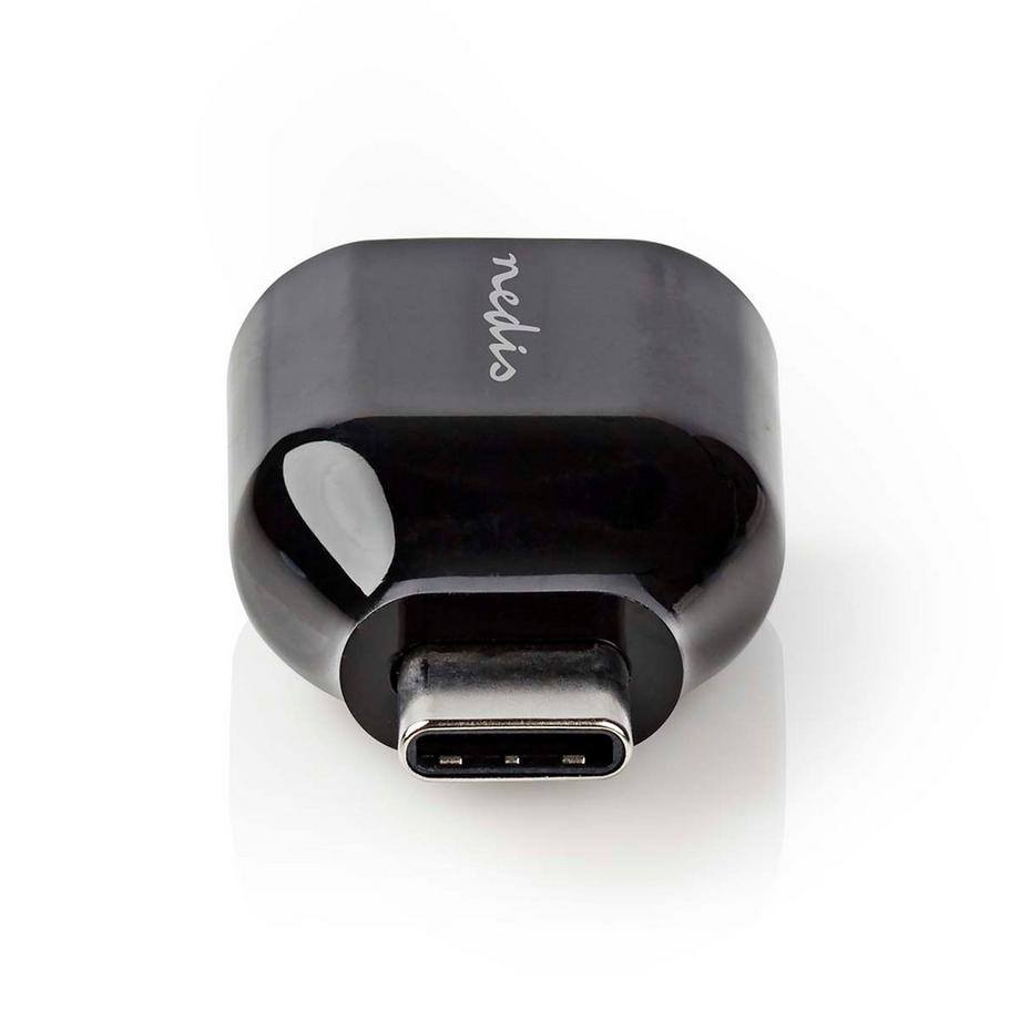 Nedis  Adaptateur USB-C™ | USB 3.2 Gen 1 | USB-C™ mâle | USB-A femelle | 5 Gbps | rond | nickelé | noir | boîte 