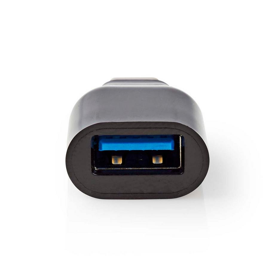 Nedis  Adaptateur USB-C™ | USB 3.2 Gen 1 | USB-C™ mâle | USB-A femelle | 5 Gbps | rond | nickelé | noir | boîte 