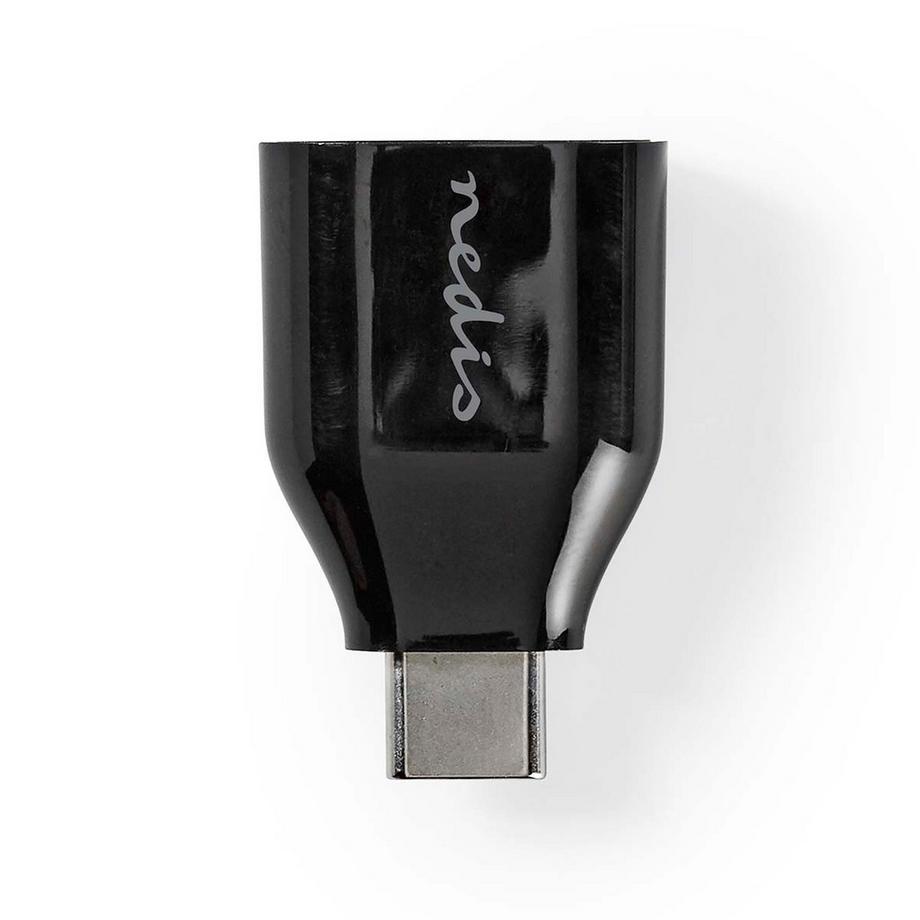 Adaptateur USB-C™ | USB 3.2 Gen 1 | USB-C™ mâle | USB-A femelle | 5 Gbps | rond | nickelé | noir | boîte